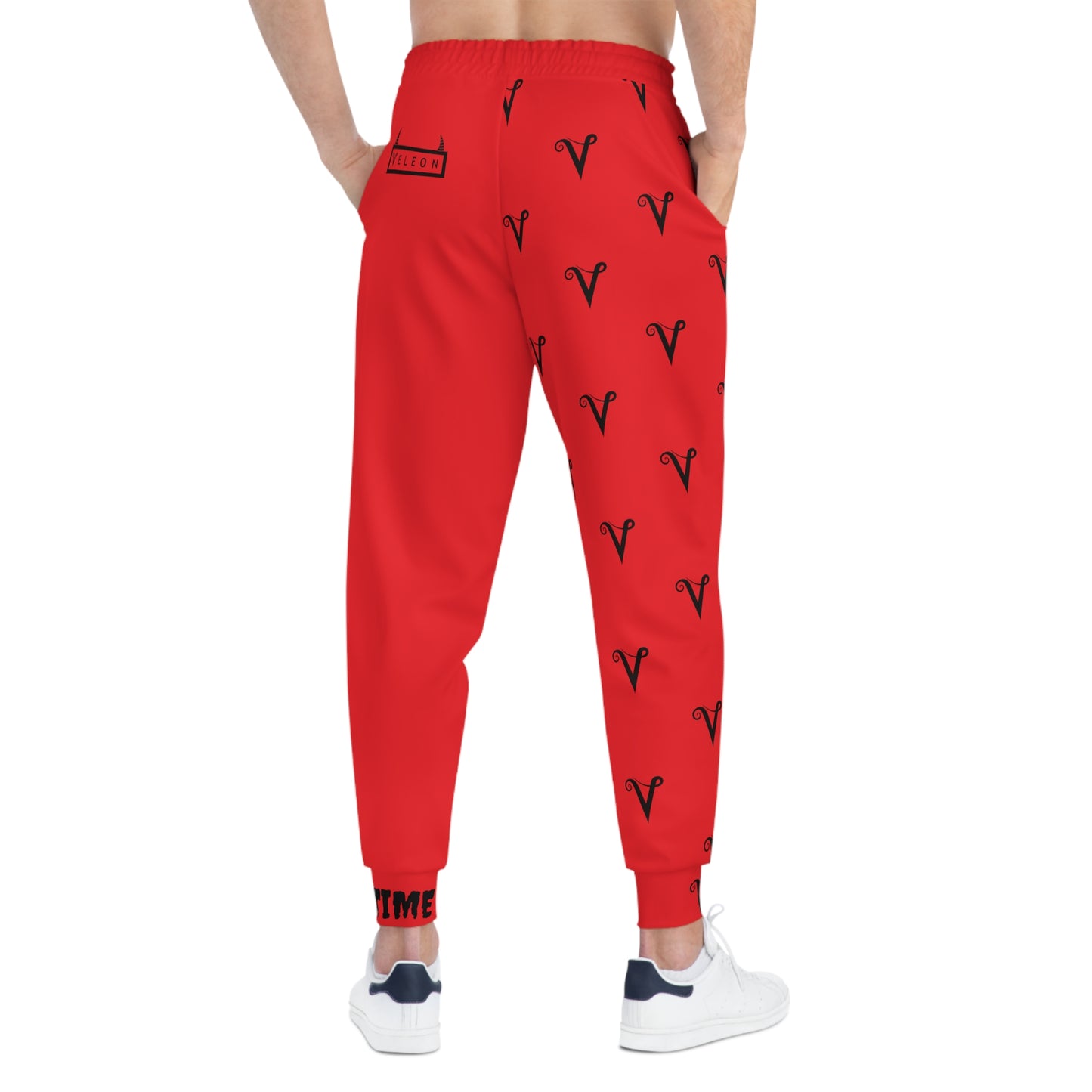 Red V Logo Athletic Joggers