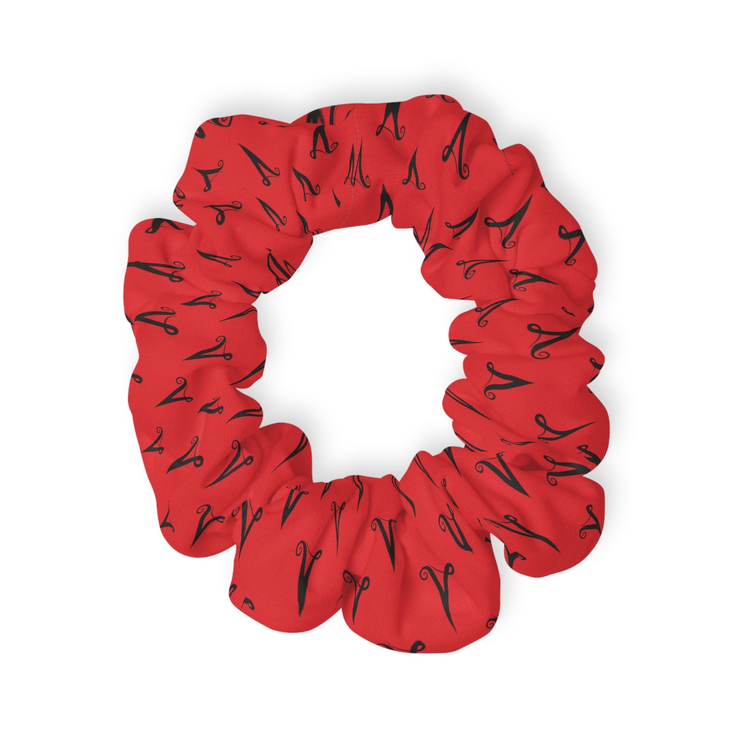 V logo monogram Scrunchie in red