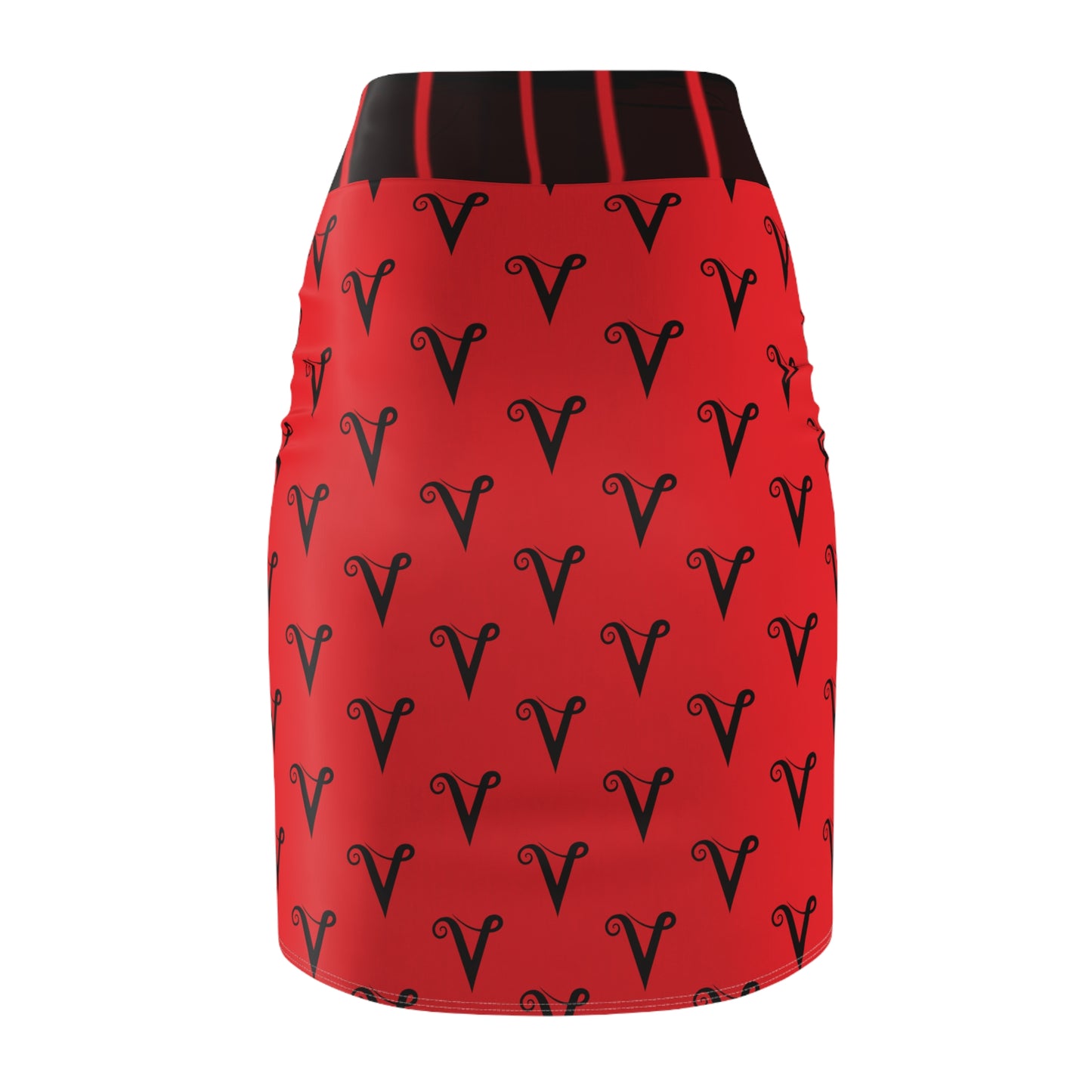 V Logo Monogram Women's Pencil Skirt