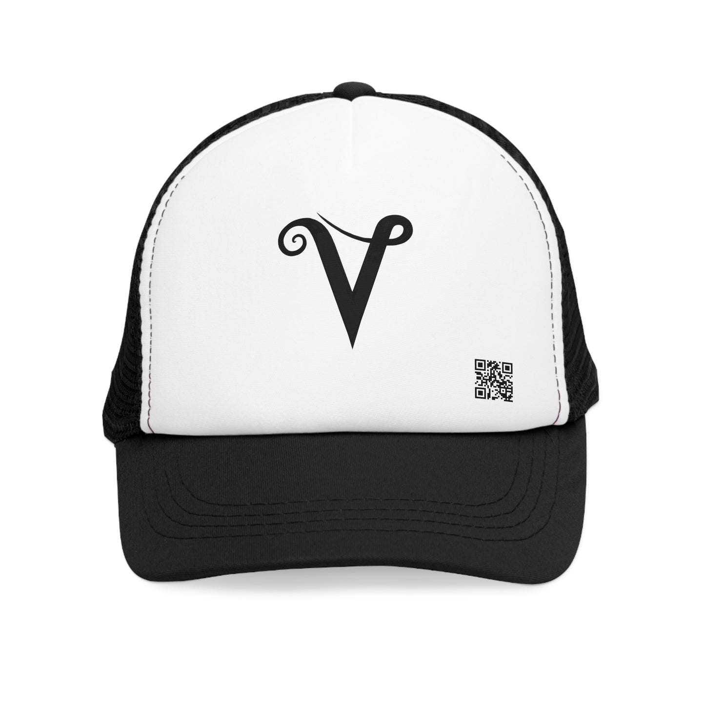 V Logo Mesh Snapback in Black or Red