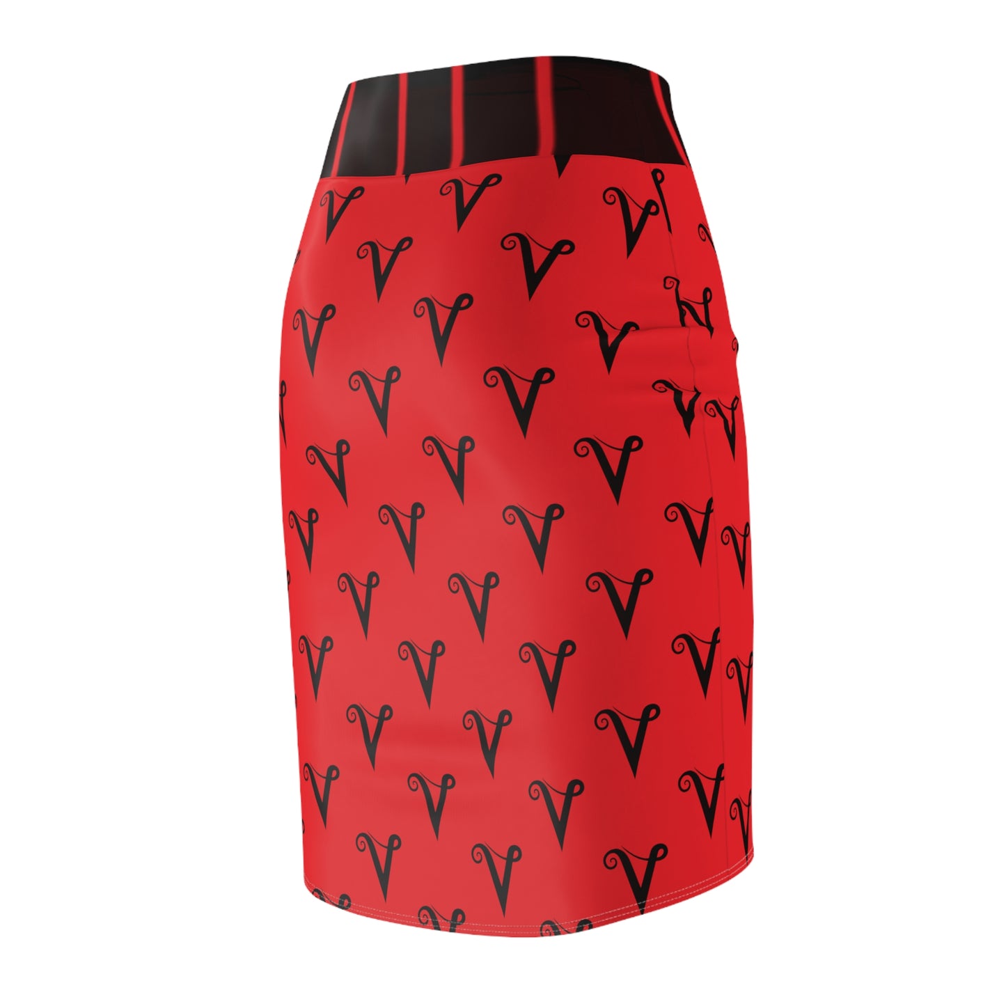 V Logo Monogram Women's Pencil Skirt