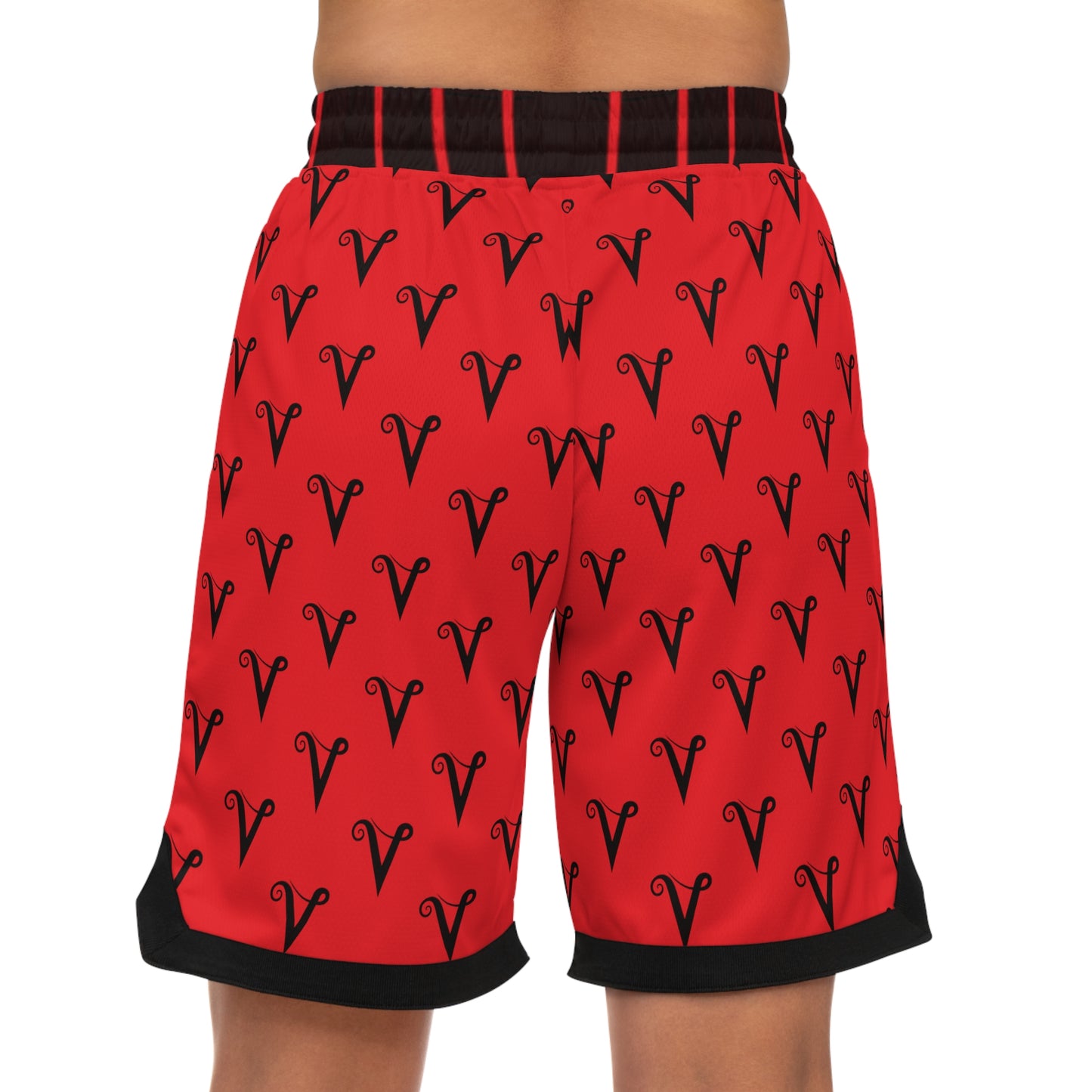 V Logo Monogram Basketball Shorts Rib Style
