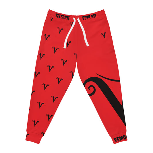 Red V Logo Athletic Joggers