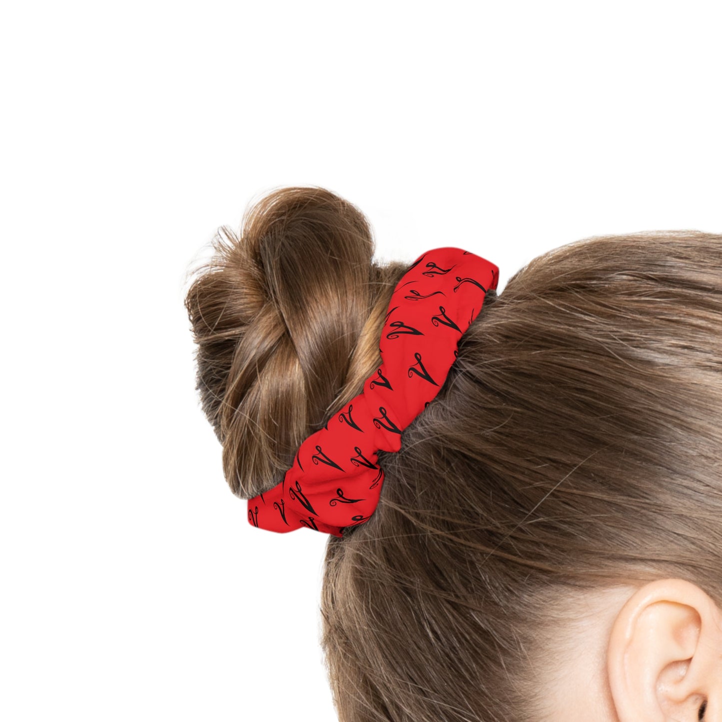 V logo monogram Scrunchie in red