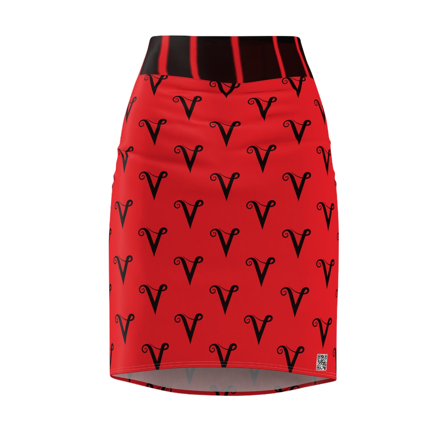 V Logo Monogram Women's Pencil Skirt