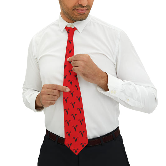 V logo monogram Necktie - Red