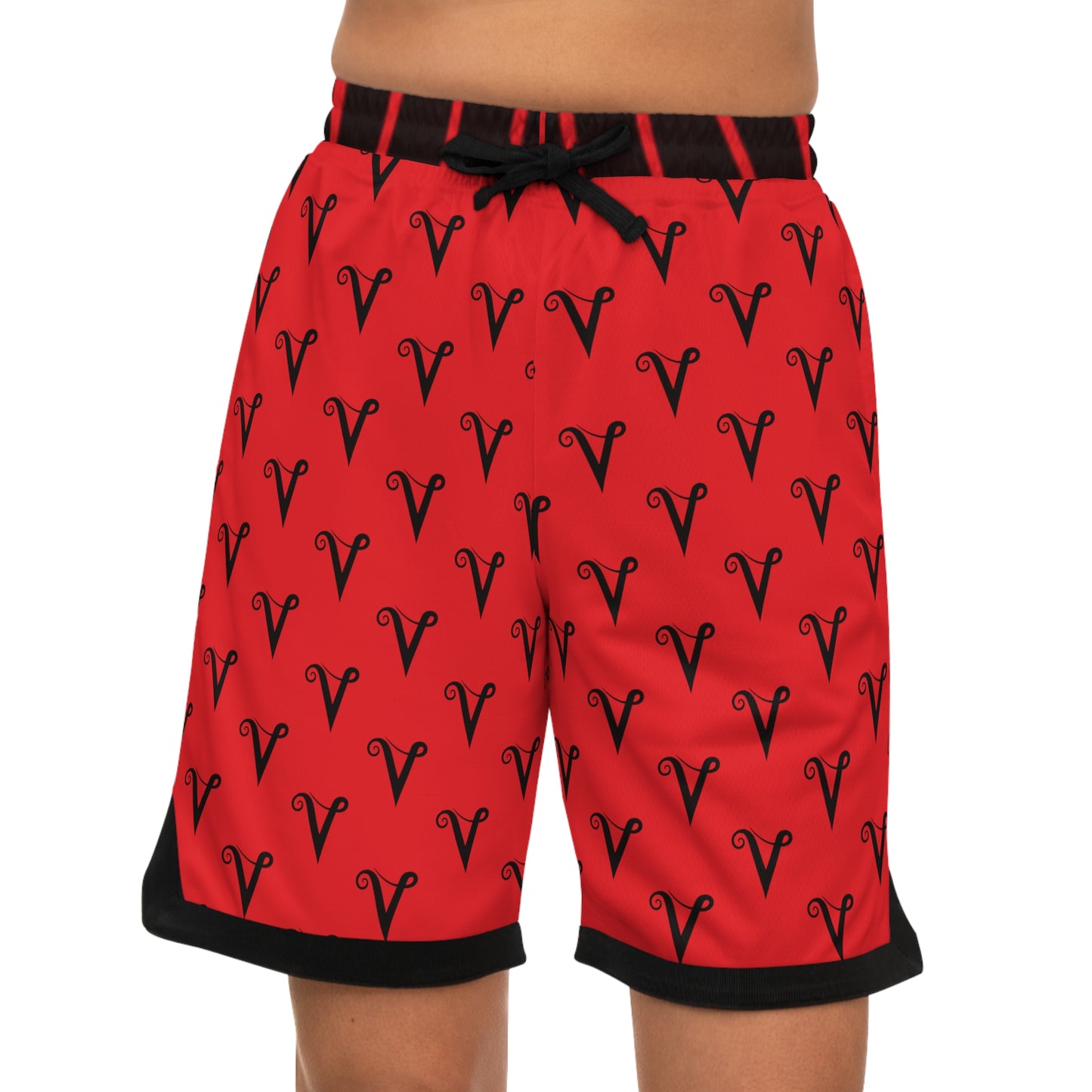 V Logo Monogram Basketball Shorts Rib Style