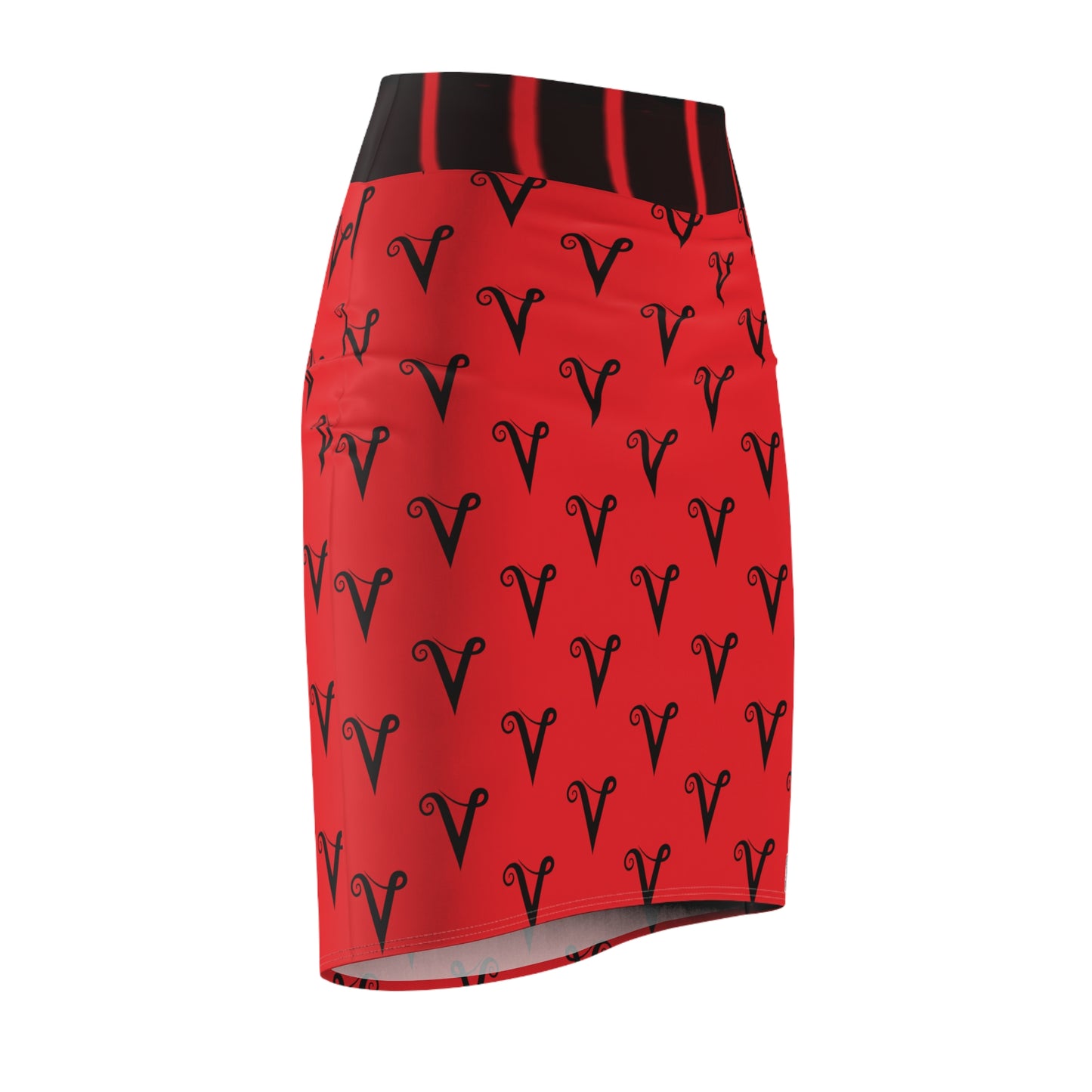 V Logo Monogram Women's Pencil Skirt